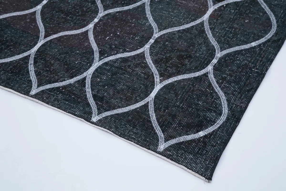 Modern Halı- Gri Pamuk Üzerine Yün El Dokuma Halı-143x399 - Görsel 4