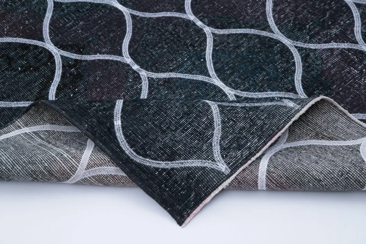 Modern Halı- Gri Pamuk Üzerine Yün El Dokuma Halı-143x399 - Görsel 5