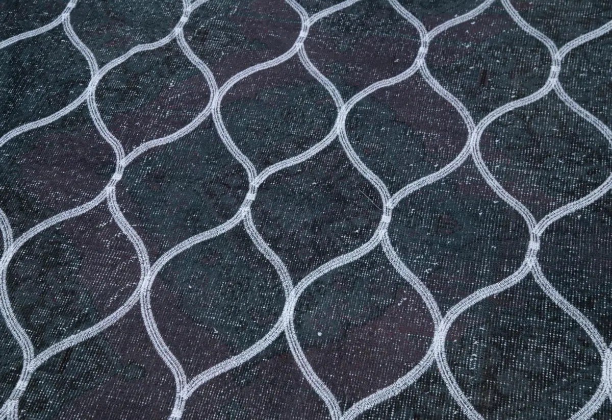 Modern Halı- Gri Pamuk Üzerine Yün El Dokuma Halı-143x399 - Görsel 6