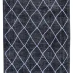 Modern Halı- Gri Pamuk Üzerine Yün El Dokuma Halı-147x370