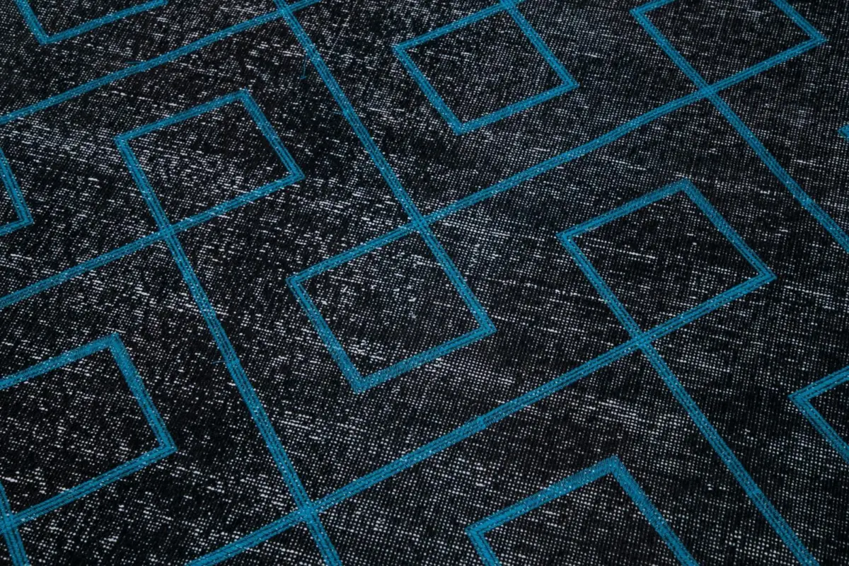 Modern Halı- Siyah Pamuk Üzerine Yün El Dokuma Halı-149x396 - Görsel 6