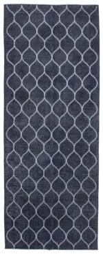 Modern Halı- Gri Pamuk Üzerine Yün El Dokuma Halı-147x387