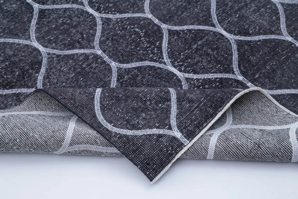 Modern Halı- Gri Pamuk Üzerine Yün El Dokuma Halı-147x387 - Görsel 5