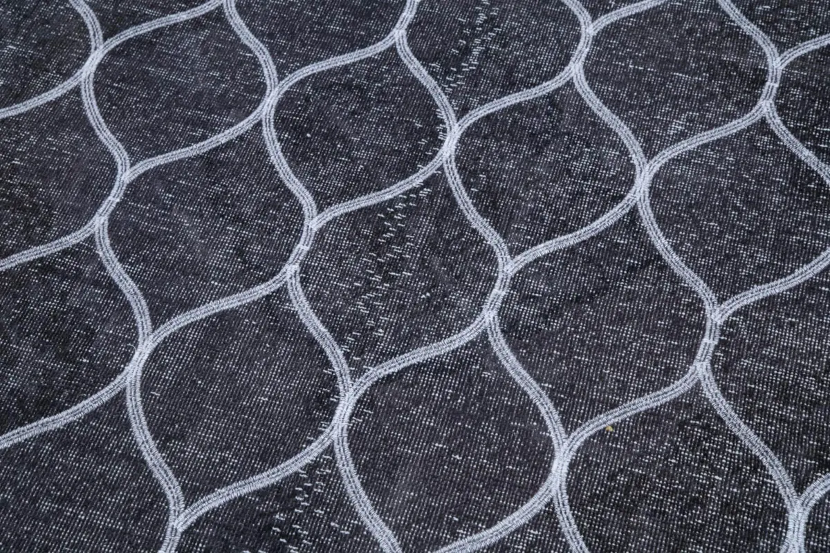 Modern Halı- Gri Pamuk Üzerine Yün El Dokuma Halı-147x387 - Görsel 6