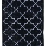 Modern Halı- Siyah Pamuk Üzerine Yün El Dokuma Halı-145x388