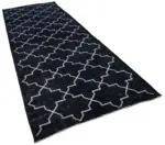 Modern Halı- Siyah Pamuk Üzerine Yün El Dokuma Halı-145x388 - Görsel 2