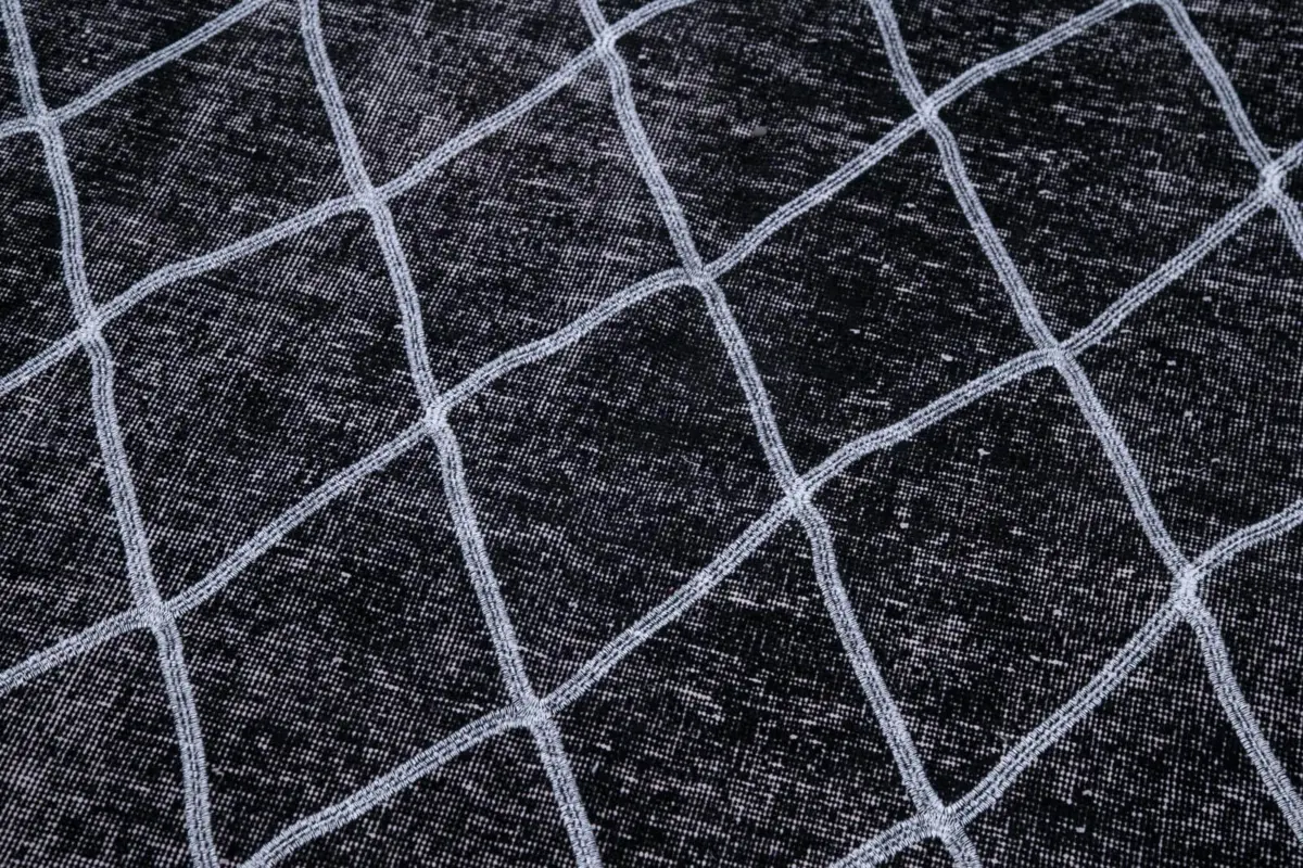 Modern Halı- Siyah Pamuk Üzerine Yün El Dokuma Halı-144x377 - Görsel 6