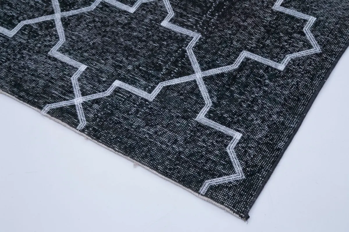 Modern Halı- Gri Pamuk Üzerine Yün El Dokuma Halı-142x416 - Görsel 4