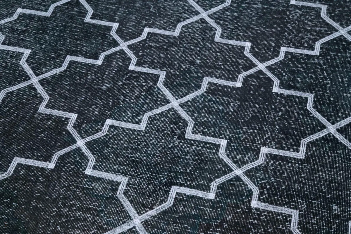 Modern Halı- Gri Pamuk Üzerine Yün El Dokuma Halı-142x416 - Görsel 6