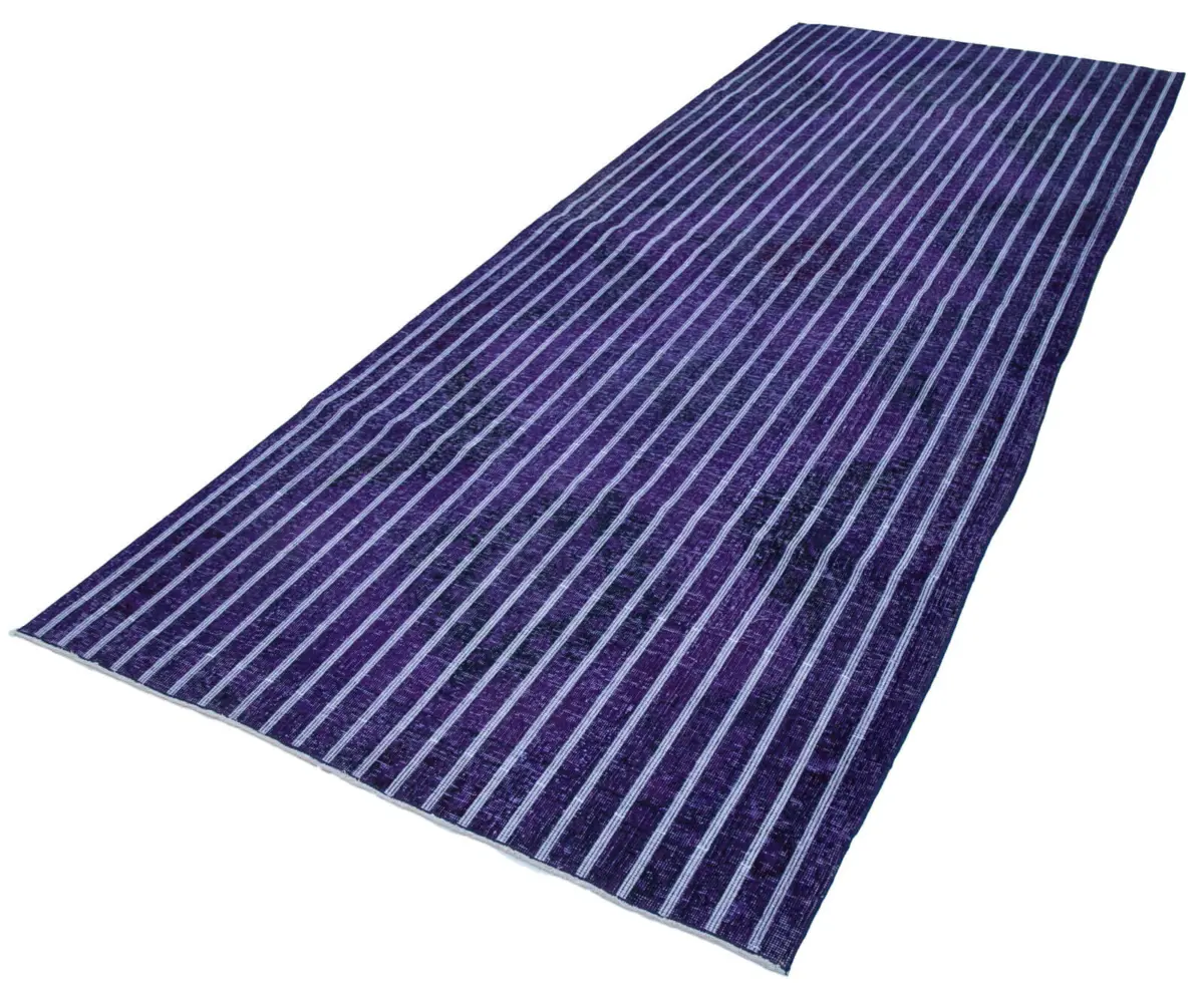 Modern Halı- Mor Pamuk Üzerine Yün El Dokuma Halı-146x372 - Görsel 3