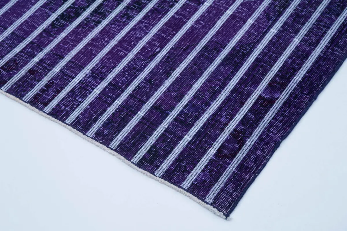 Modern Halı- Mor Pamuk Üzerine Yün El Dokuma Halı-146x372 - Görsel 4