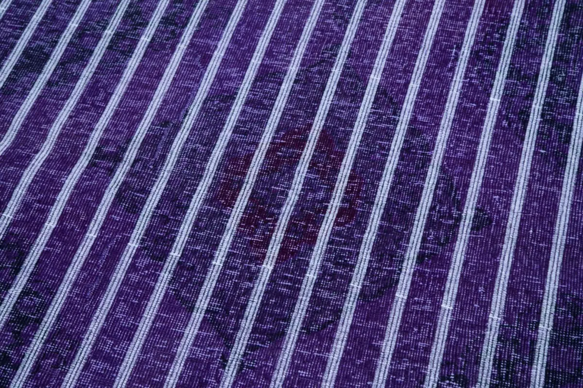 Modern Halı- Mor Pamuk Üzerine Yün El Dokuma Halı-146x372 - Görsel 6