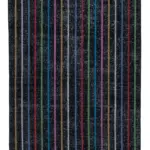 Modern Halı- Siyah Pamuk Üzerine Yün El Dokuma Halı-141x398