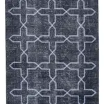 Modern Halı- Gri Pamuk Üzerine Yün El Dokuma Halı-137x398