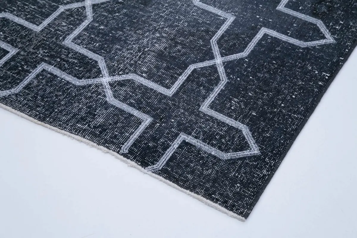 Modern Halı- Gri Pamuk Üzerine Yün El Dokuma Halı-137x398 - Görsel 4