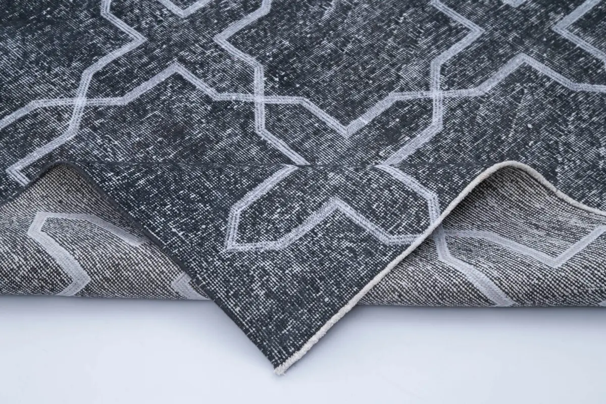 Modern Halı- Gri Pamuk Üzerine Yün El Dokuma Halı-137x398 - Görsel 5