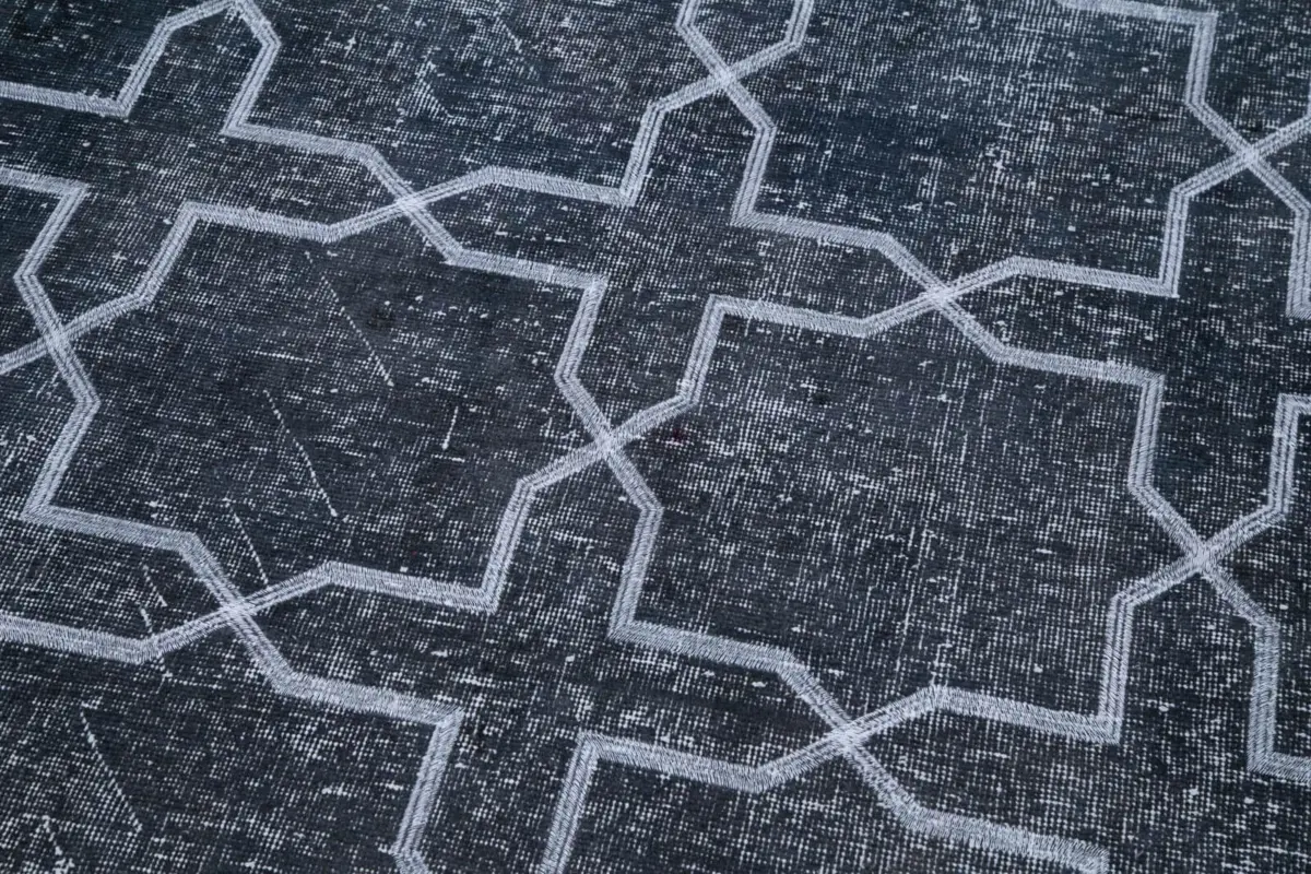 Modern Halı- Gri Pamuk Üzerine Yün El Dokuma Halı-137x398 - Görsel 6