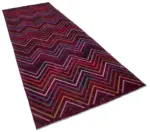 Modern Halı- Kırmızı Pamuk Üzerine Yün El Dokuma Halı-140x377 - Görsel 2