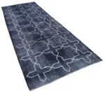 Modern Halı- Siyah Pamuk Üzerine Yün El Dokuma Halı-140x384 - Görsel 2