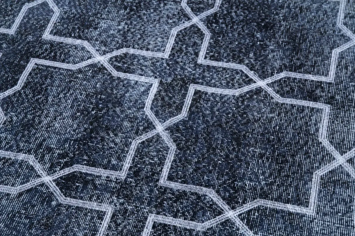 Modern Halı- Siyah Pamuk Üzerine Yün El Dokuma Halı-140x384 - Görsel 6