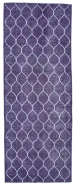 Modern Halı- Mor Pamuk Üzerine Yün El Dokuma Halı-145x379