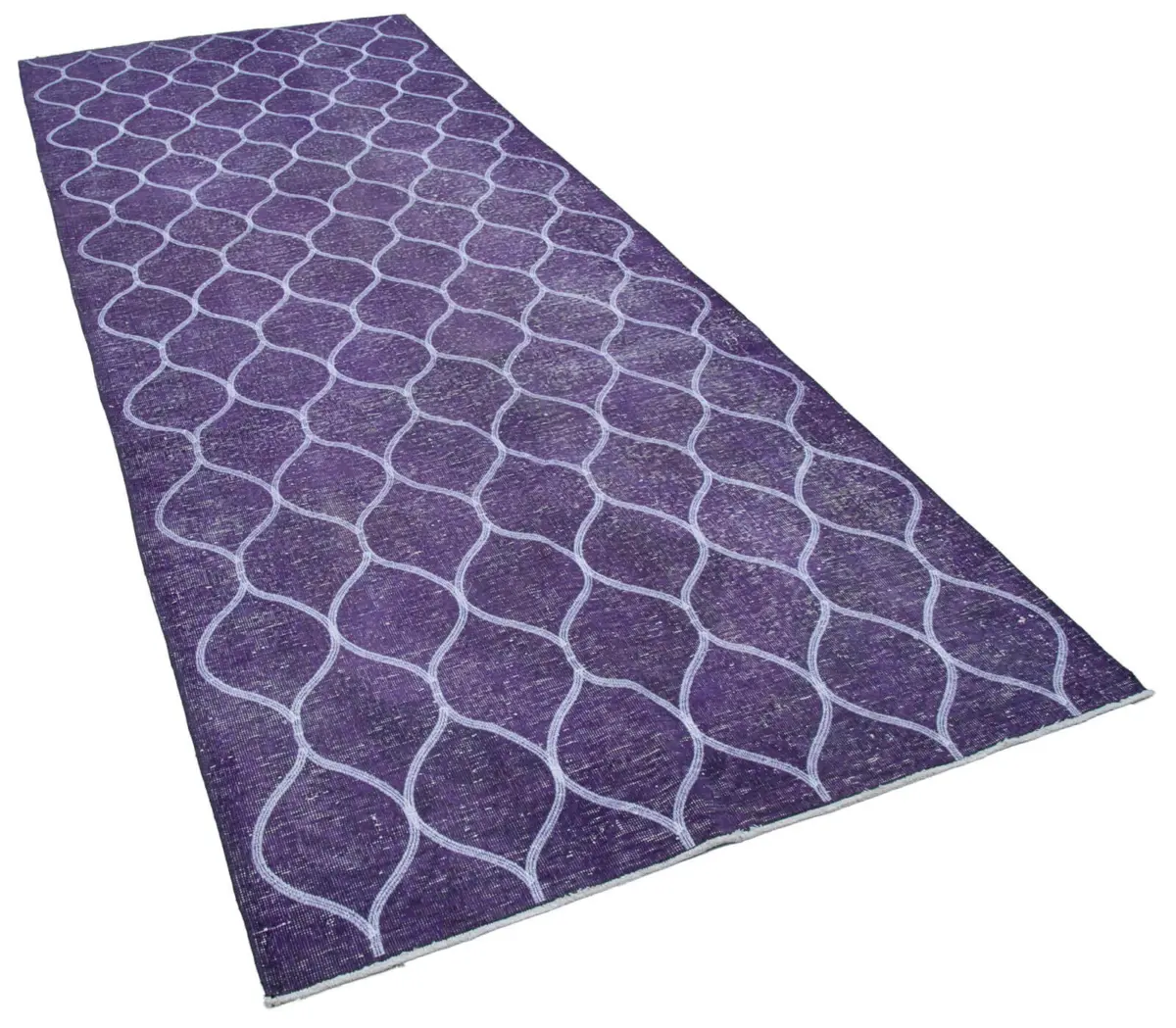 Modern Halı- Mor Pamuk Üzerine Yün El Dokuma Halı-145x379 - Görsel 2