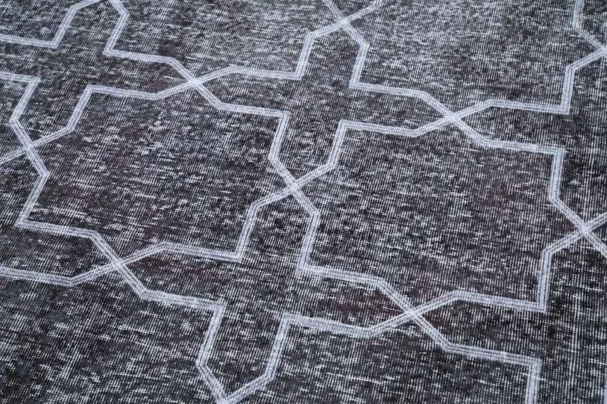 Modern Halı- Gri Pamuk Üzerine Yün El Dokuma Halı-147x387 - Görsel 6