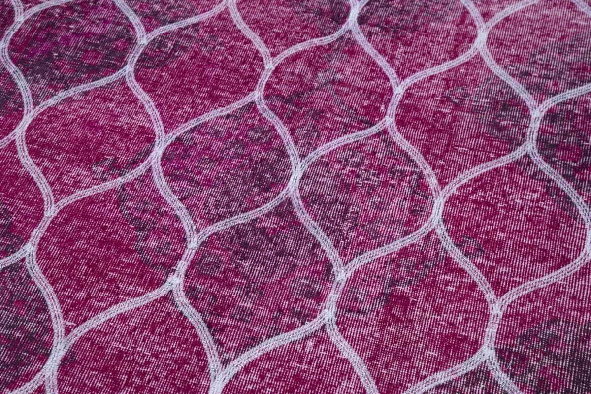 Modern Halı- Pembe Pamuk Üzerine Yün El Dokuma Halı-148x376 - Görsel 6