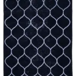 Modern Halı- Siyah Pamuk Üzerine Yün El Dokuma Halı-141x386