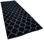 Modern Halı- Siyah Pamuk Üzerine Yün El Dokuma Halı-141x386 - Görsel 2