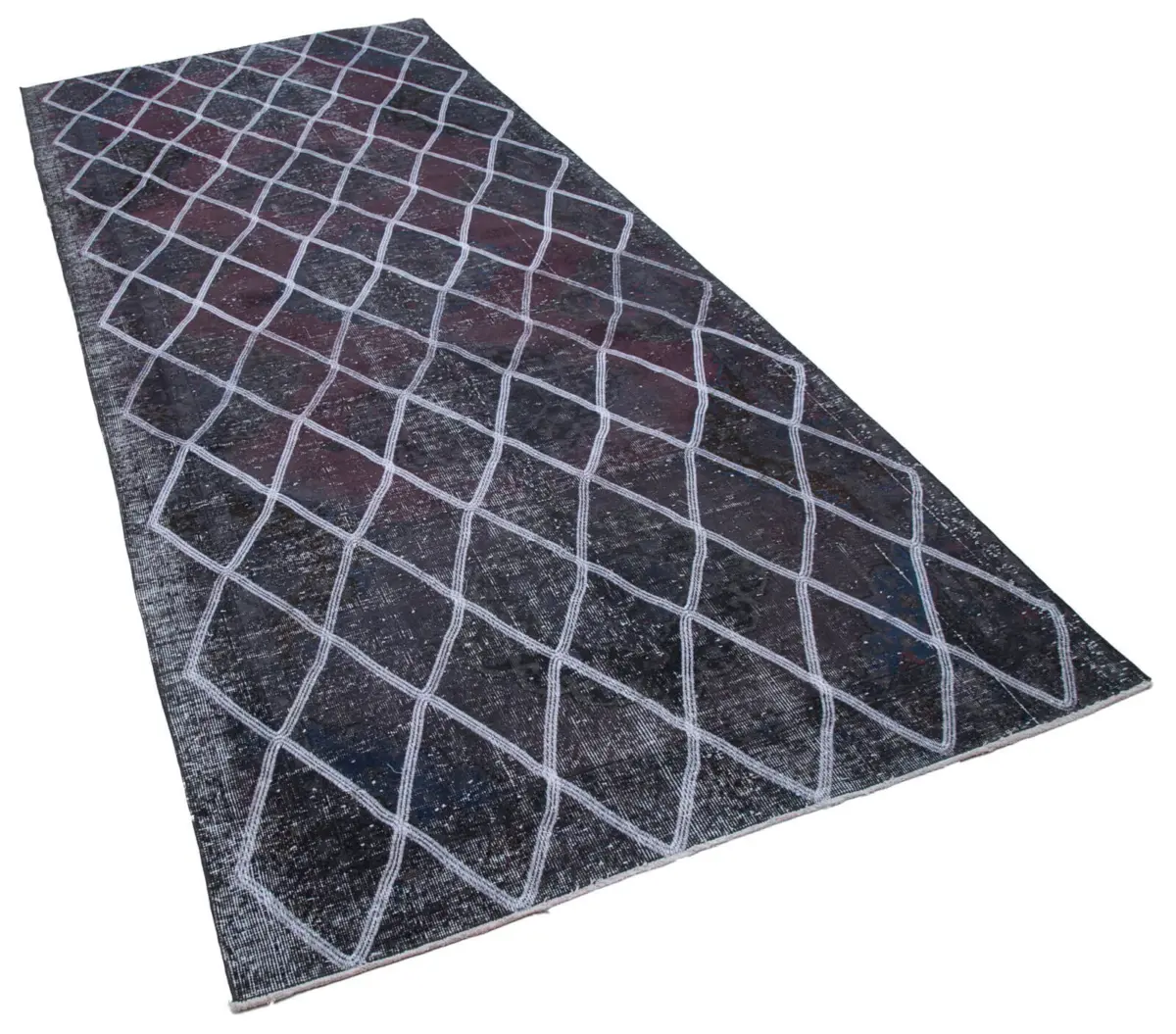 Modern Halı- Gri Pamuk Üzerine Yün El Dokuma Halı-148x358 - Görsel 2