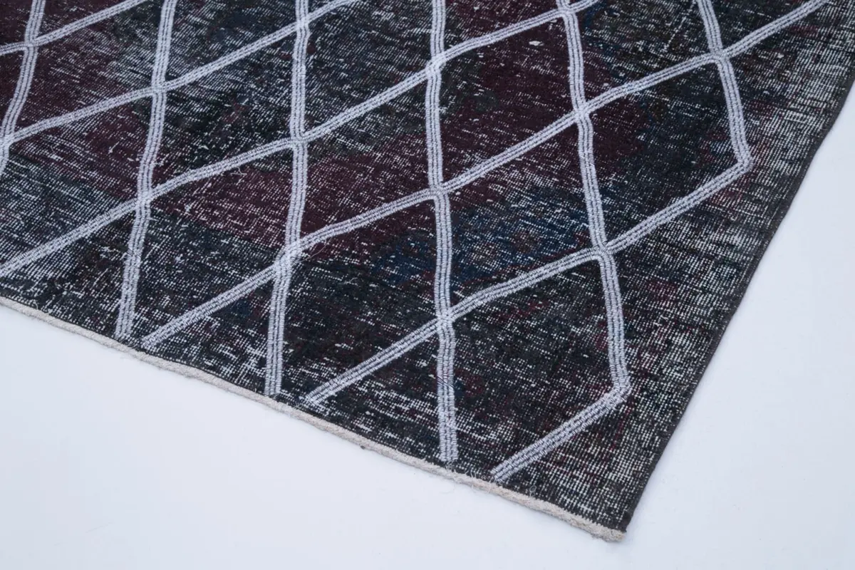 Modern Halı- Gri Pamuk Üzerine Yün El Dokuma Halı-148x358 - Görsel 4