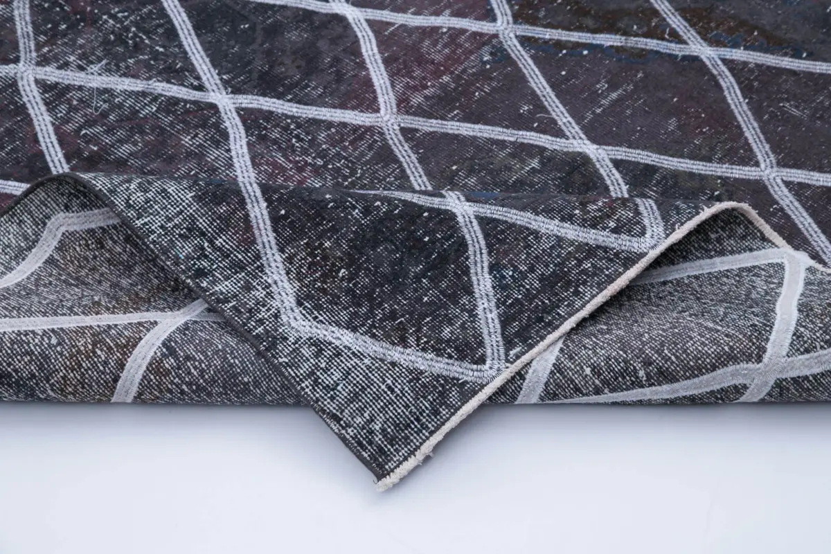 Modern Halı- Gri Pamuk Üzerine Yün El Dokuma Halı-148x358 - Görsel 5