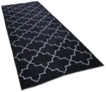 Modern Halı- Siyah Pamuk Üzerine Yün El Dokuma Halı-142x350 - Görsel 2