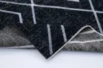 Modern Halı- Siyah Pamuk Üzerine Yün El Dokuma Halı-129x361 - Görsel 5