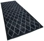 Modern Halı- Siyah Pamuk Üzerine Yün El Dokuma Halı-145x388 - Görsel 2