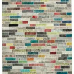 Patchwork Multi Pamuk Üzerine Yün El Dokuma Kilim-303x408