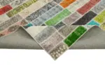 Patchwork Multi Pamuk Üzerine Yün El Dokuma Kilim-303x408 - Görsel 6