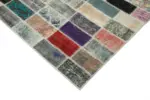 Patchwork Multi Pamuk Üzerine Yün El Dokuma Kilim-308x400 - Görsel 4