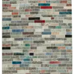 Patchwork Multi Pamuk Üzerine Yün El Dokuma Kilim-300x405