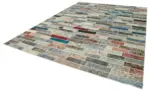 Patchwork Multi Pamuk Üzerine Yün El Dokuma Kilim-300x405 - Görsel 3