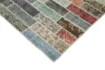 Patchwork Multi Pamuk Üzerine Yün El Dokuma Kilim-300x405 - Görsel 4