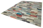 Patchwork Multi Pamuk Üzerine Yün El Dokuma Kilim-300x401 - Görsel 3