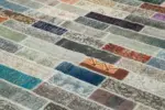 Patchwork Multi Pamuk Üzerine Yün El Dokuma Kilim-300x401 - Görsel 5