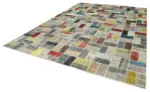 Patchwork Multi Pamuk Üzerine Yün El Dokuma Kilim-293x412 - Görsel 3