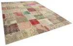 Patchwork Bej Pamuk Üzerine Yün El Dokuma Kilim-304x406 - Görsel 2