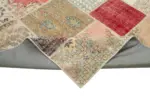 Patchwork Bej Pamuk Üzerine Yün El Dokuma Kilim-304x406 - Görsel 6