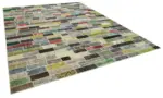 Patchwork Multi Pamuk Üzerine Yün El Dokuma Kilim-300x387 - Görsel 2