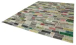 Patchwork Multi Pamuk Üzerine Yün El Dokuma Kilim-300x387 - Görsel 3