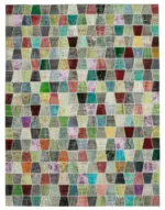 Patchwork Multi Pamuk Üzerine Yün El Dokuma Kilim-306x403